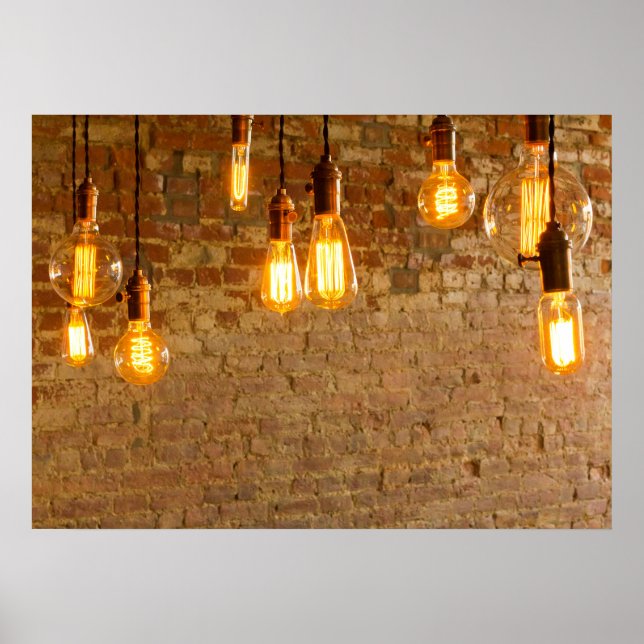 Edison Style Lightbulb Poster (Frente)