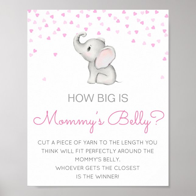Editable How Big is Mommy's Belly Game Poster (Frente)
