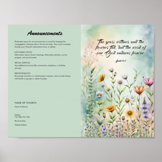 Editar, Baixar Poster do Boletim da Igreja (Frente)