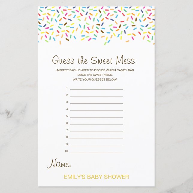 Editável, acho a doce Mess, Fralda suja (Frente)