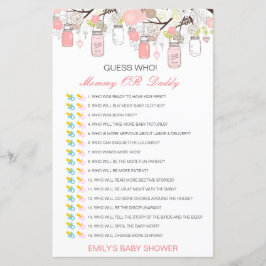 Editável Adivinha Quem, Mãe ou Jogo de Chá de fral