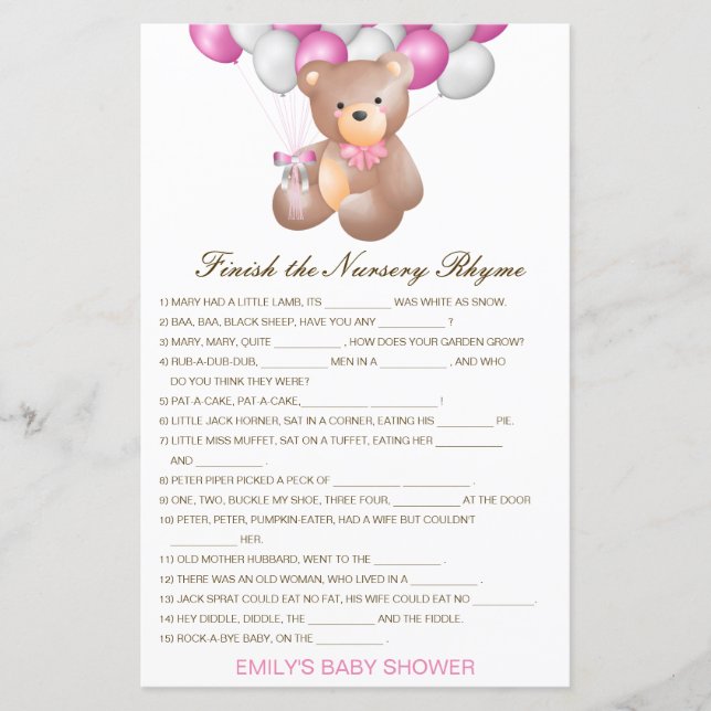 Editável Concluir a Rhyme do Enfermeiro com Respos (Frente)