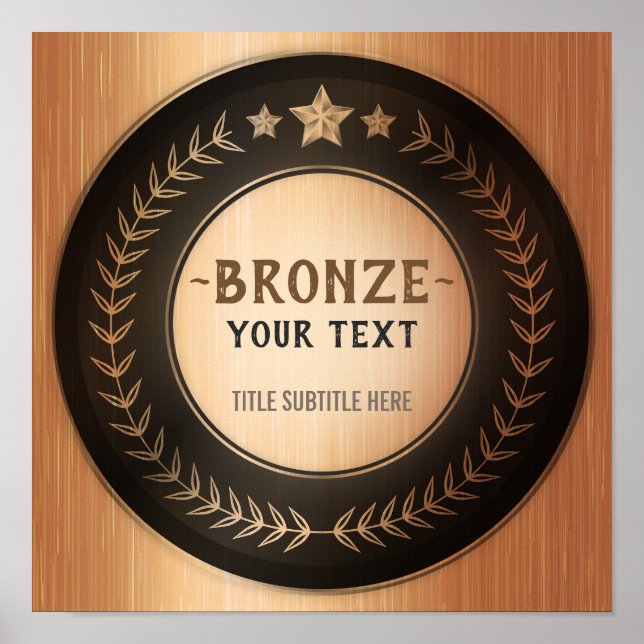 EDITÁVEL DO Campeão de Bronze IMPRESSÃO DIY MEDAL  (Frente)