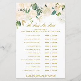 Editável Ele Disse Que Disse Jogo De Chá de casame