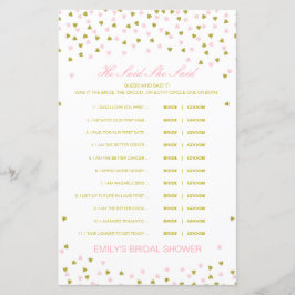 Editável Ele Disse Que Disse Jogo De Chá de casame