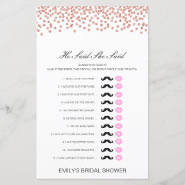 Editável Ele Disse Que Disse Jogo De Chá de casame