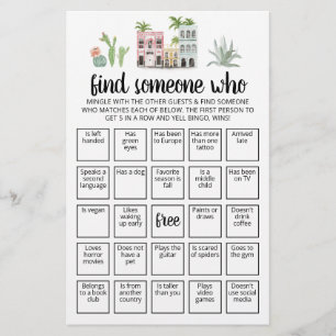 Editável Encontre Alguém que Jogo Jogo Jogo Bingo