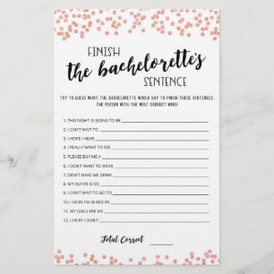 Editável Finalizar o Jogo de Frase da Bachelorett