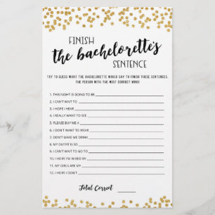 Editável Finalizar o Jogo de Frase da Bachelorett