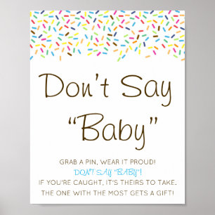 Editável Não Diga Sinal de Bebê, Pegue um Poster d