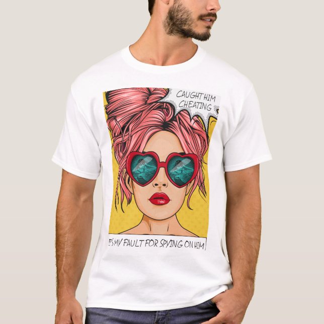 Editável O Pegou Traindo Camisa De Pop (Frente)