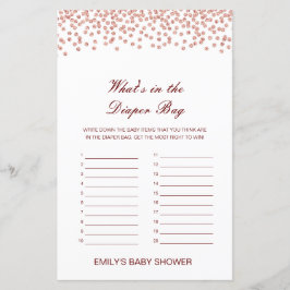 Editável O que há no jogo de Chá de fraldas da Fra