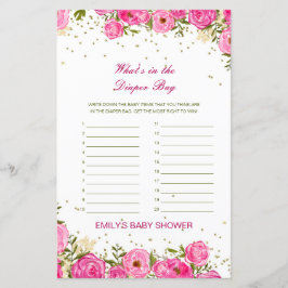 Editável O que há no jogo de Chá de fraldas da Fra