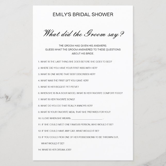 Editável O que o Noivo Disse (Frente)