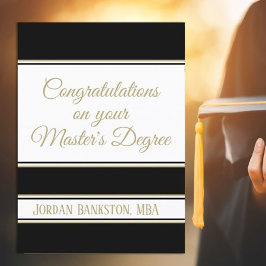 Edite as Iniciais! Cartão de mestrado