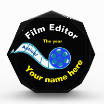 Editor de filmes - Prêmio acrílico