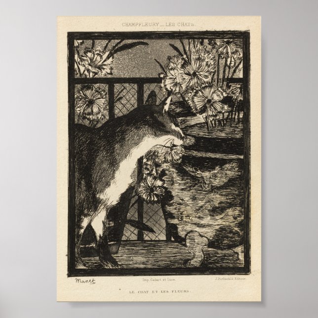 Eduard Manet Cats Impressão (Frente)