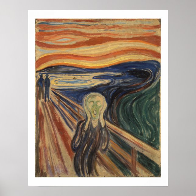 Edvard Munch, O Poster De Pintura Do Gritar (Frente)