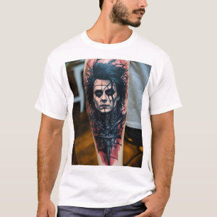 Edward Scissorhand Abstrato Tattoo T-Shirt