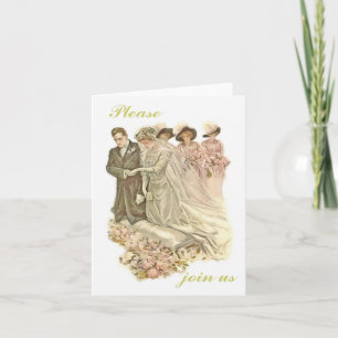 Edwardian, Convite para Cartão de Casamento vintag