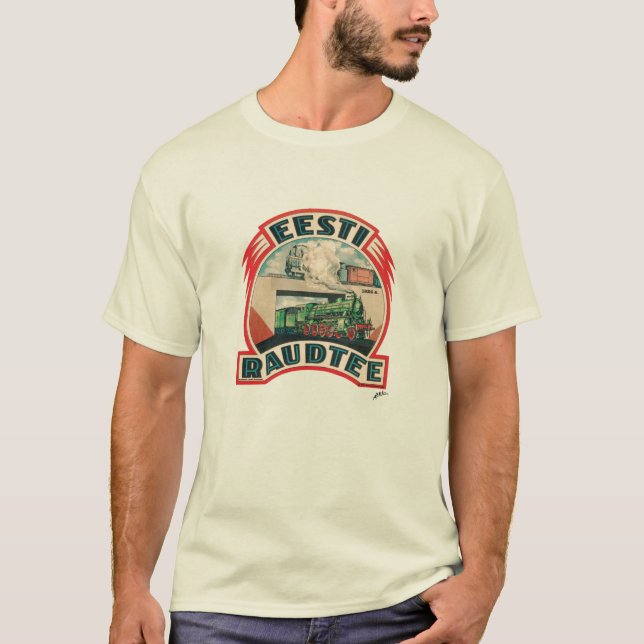 Eesti Raudtee - t-shirt estónio da estrada de (Frente)