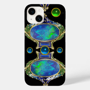 EFEITO ABSTRATO DO OPAL DO VERDE AZUL COM PEDRAS