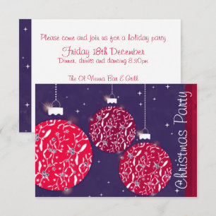 Efeito brilhante convite de festas vermelho