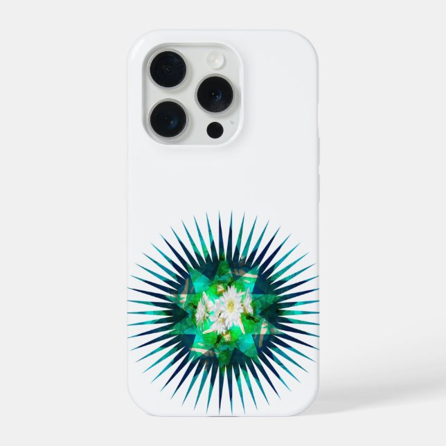 Efeito Caleidoscópio Flor de Cacto Aqua,  (Verso)