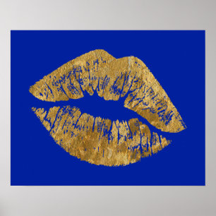 Efeito de espuma dourada Kiss Poster