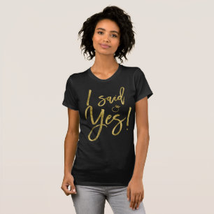 Efeito De Folha De Ouro Eu Disse Sim Camisas De No