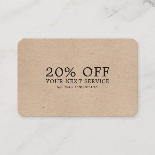 Efeito de Papel Kraft - Voucher de Desconto