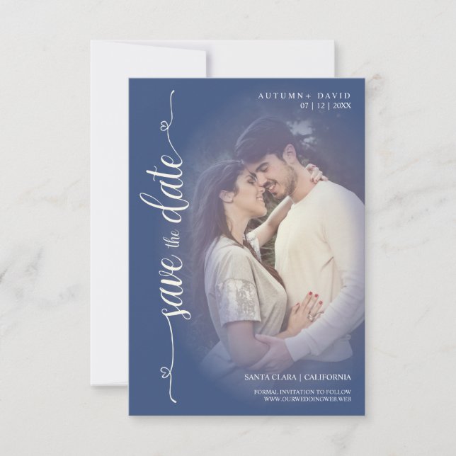 Efeito de Transparência Moderna em Foto em Azul (Frente)