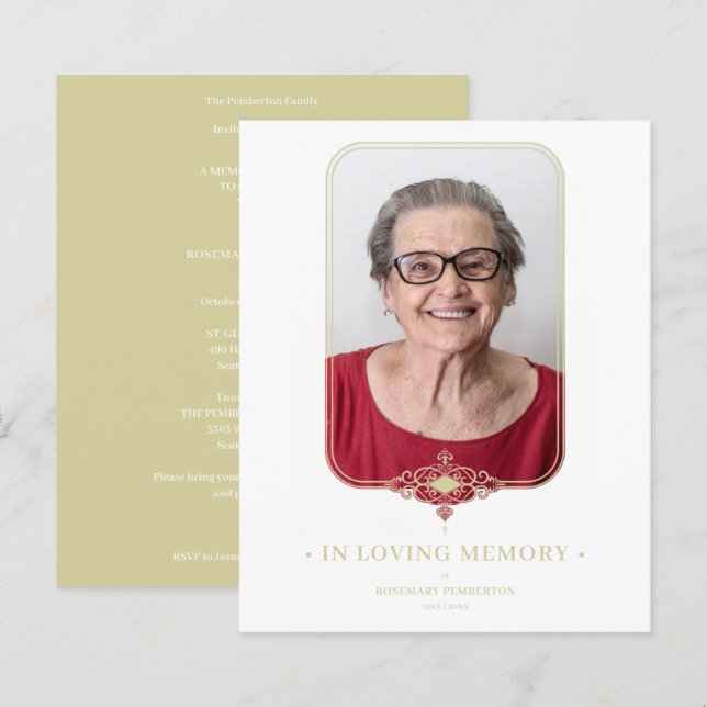 Efeito do Ouro funerário Foto do Efeito Lace Ornam (Frente/Verso)