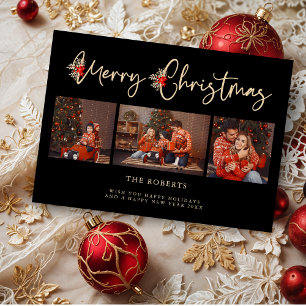 Efeito do Ouro Negro Feliz Poinsettias de Natal