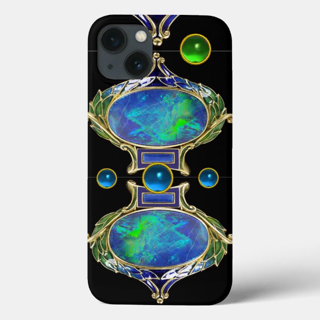 EFEITO OPAL VERDE abstrato AZUL COM GEMSTONAS (Verso)
