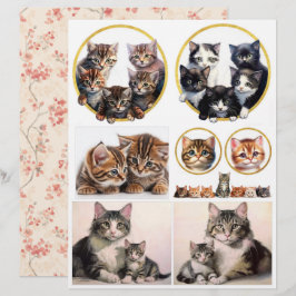 Efêmeras de Gato e Gatinhos em Estilo Vintage
