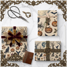 Efêmeras de Halloween Antigas Decoupage Antiga