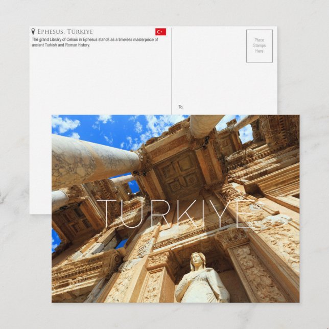 Éfeso, Türkiye Cartão Postal de Viagem (Frente/Verso)