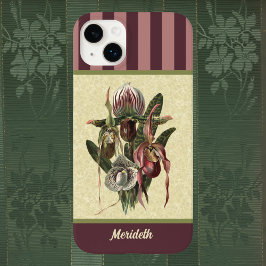 EggPlant Boho Green Lady Slipper Orchid com Nome