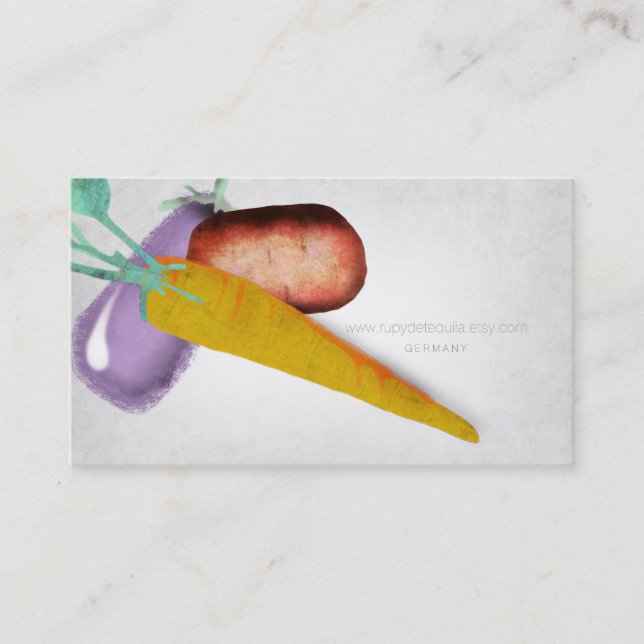 EggPlant Watercolor Cartões de visitas (Frente)