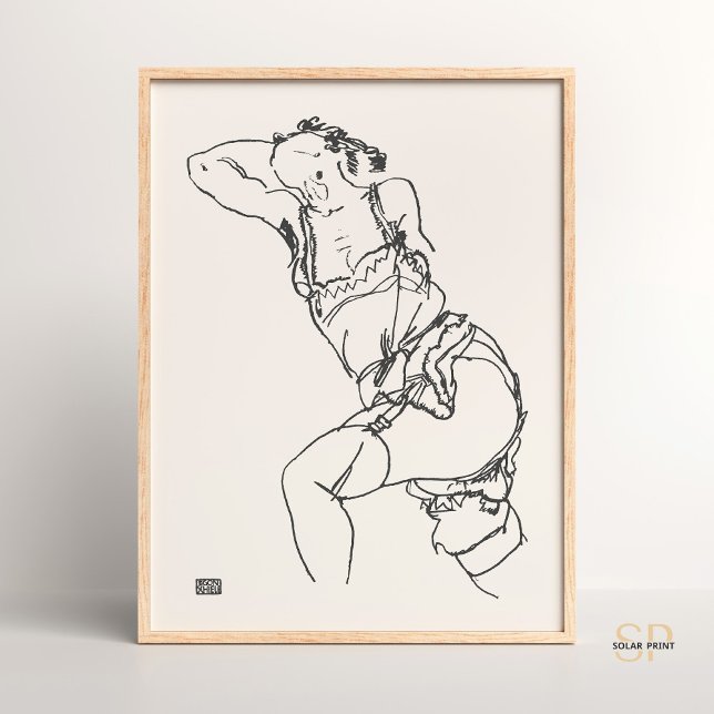 Egon Schiele Mulher Reclinando Impressão de Arte (Criador carregado)