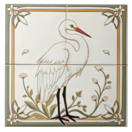 Egret - Artes E Artesanatos - Azulejo Cerâmico