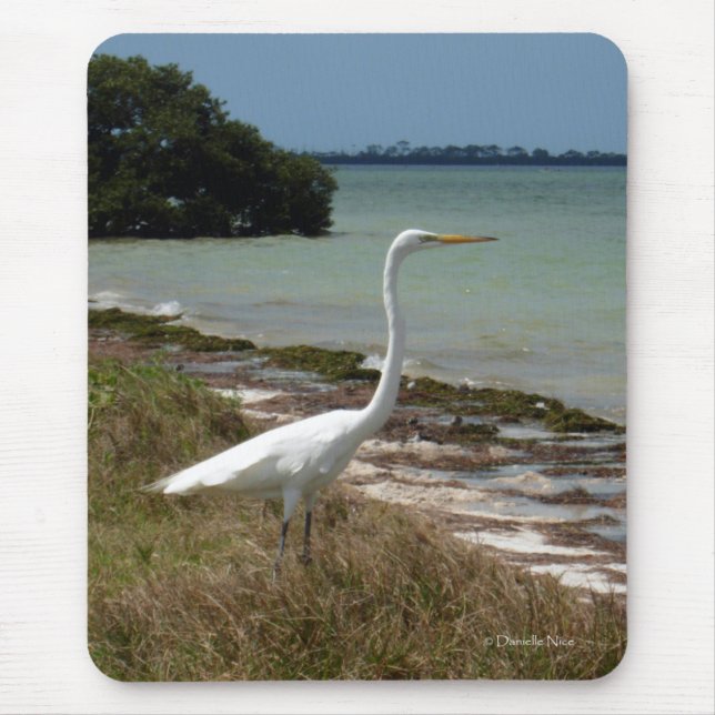 Egret branco 2 Mousepad (Frente)