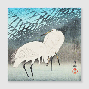 Egrets and Reeds, belas artes de Ohara Koson