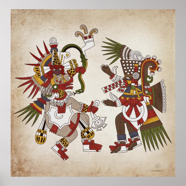 Ehecatl e Tezcatlipoca Poster (Frente)