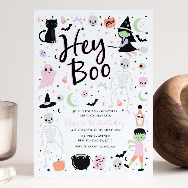Ei, Boo Halloween - Convite para primeiro aniversa (Criador carregado)