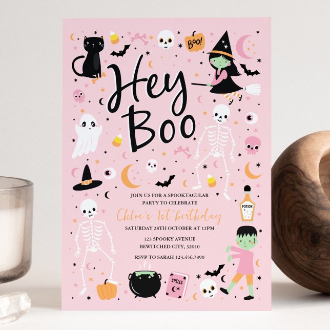 Ei, Boo Halloween - Convite para primeiro aniversa (Criador carregado)