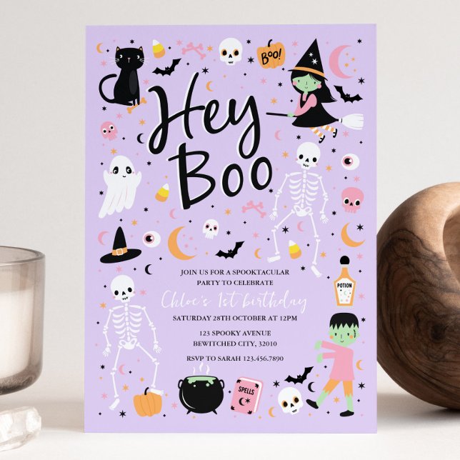 Ei, Boo Halloween - Convite para primeiro aniversa (Criador carregado)