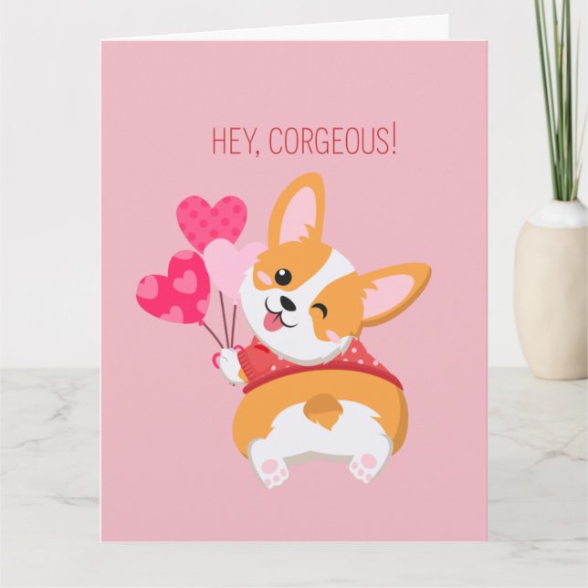 Ei Corgeous! Cartão de Dia de Galentine (Frente)