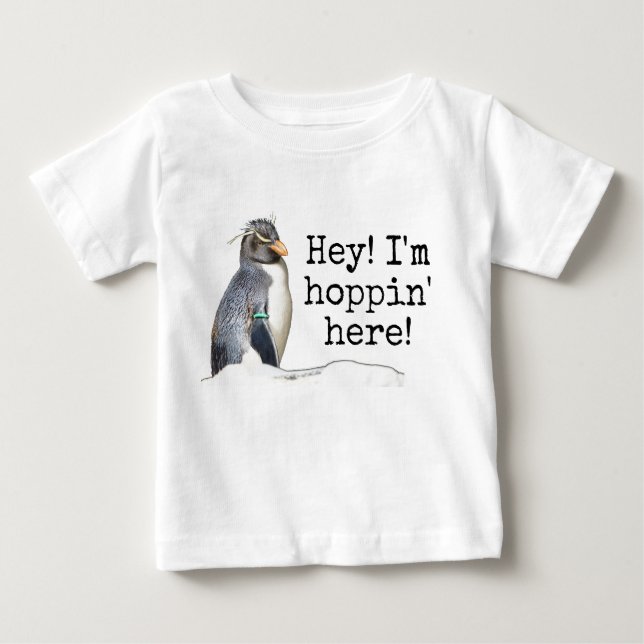 Ei! Estou aqui! Camisa do Rockhopper Penguin (Frente)